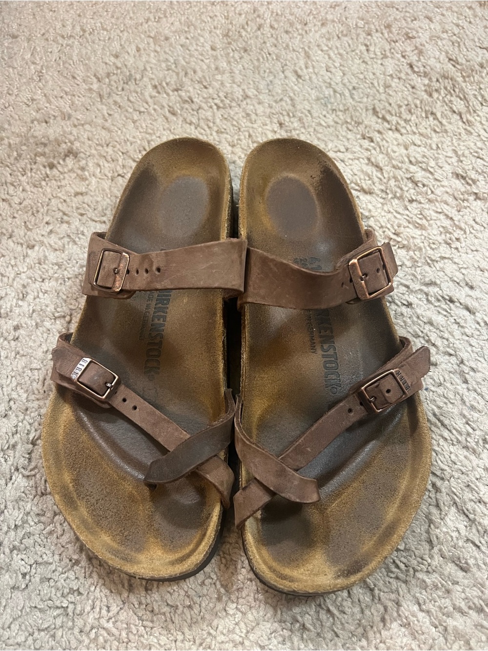 Birkenstock Brown Kids Two-Strap Buckle Sandals